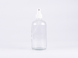 Klarglasflasche 500ml, mit Zerstäuber Weiss